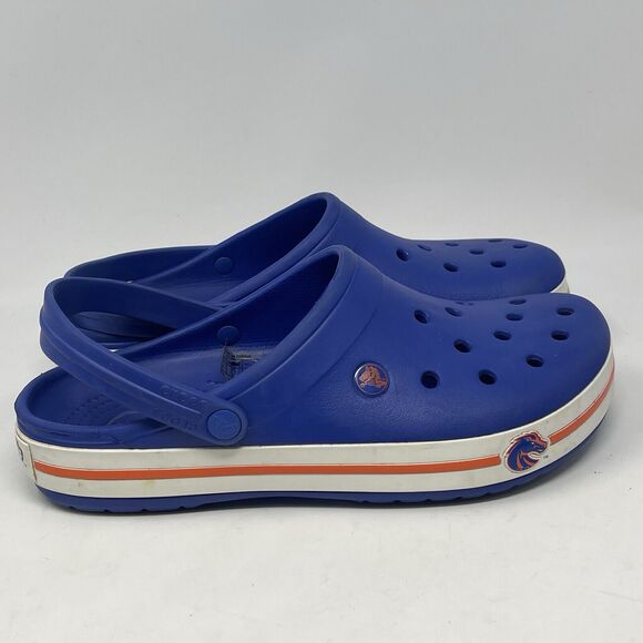 Crocs Crocband Denver Broncos Clogs Sandals Mens 10 Womens 12 Blue Orange Unisex - Picture 3 of 14